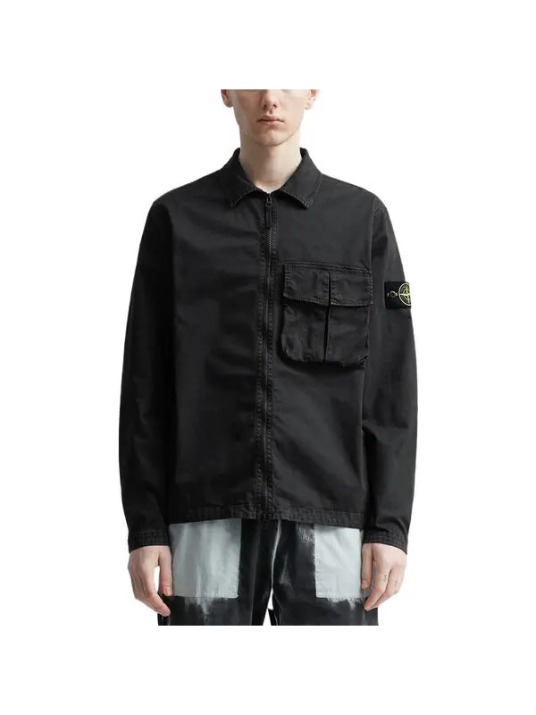 Куртка overshirt 'black' Stone Island — изображение 3 из 4, черный