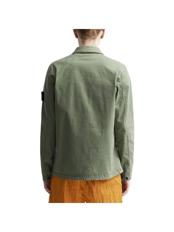 Куртка compass-patch zipped shirt jacket 'green' Stone Island — изображение 4 из 4, зеленый