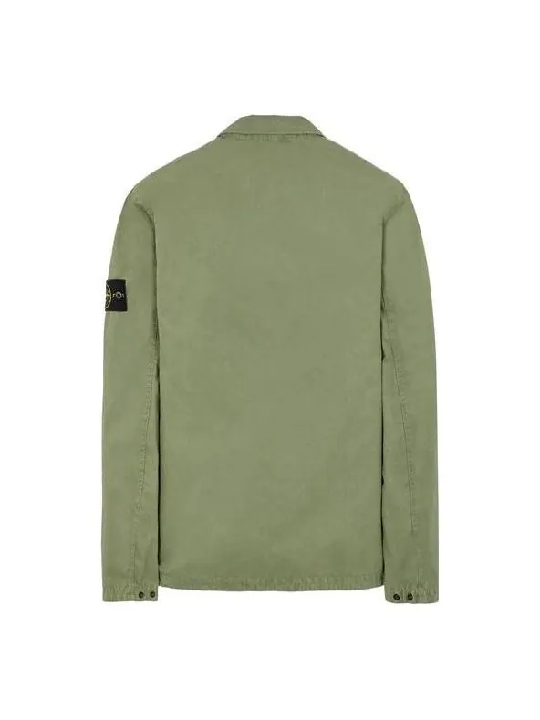 Куртка STONE ISLAND Garment-Dyed Jacket 'Sage' — изображение 2 из 2, зеленый