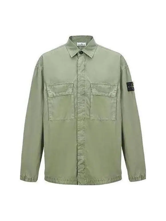 Рубашка old treatment shirt 'green' Stone Island — изображение 1 из 2, зеленый