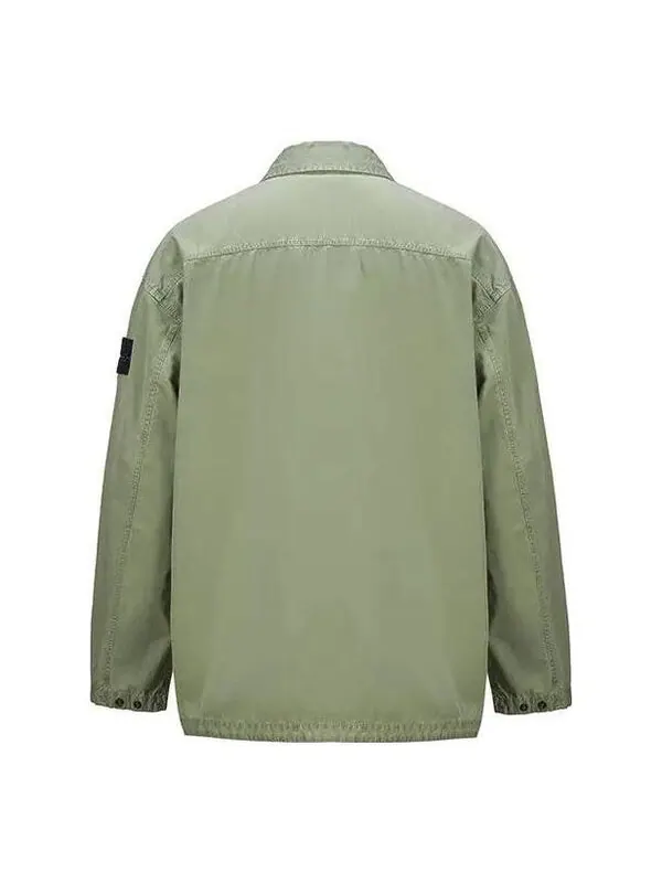 Рубашка old treatment shirt 'green' Stone Island — изображение 2 из 2, зеленый