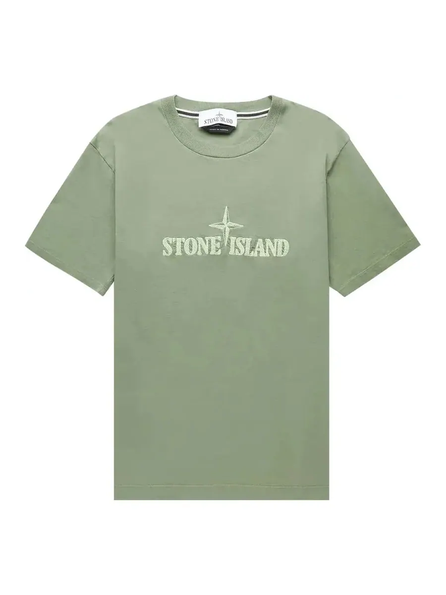 Футболка STONE ISLAND Stitches Two T-shirt 'Sage' — изображение 1 из 2, зеленый