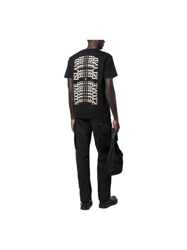 Футболка crewneck street style t-shirts 'black' Stone Island — изображение 1 из 2, черный