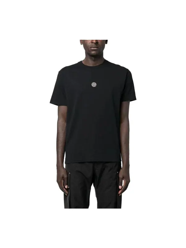 Футболка crewneck street style t-shirts 'black' Stone Island — изображение 2 из 2, черный