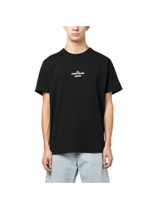 Футболка sarchivio project t-shirt 'black' Stone Island — изображение 3 из 4, черный
