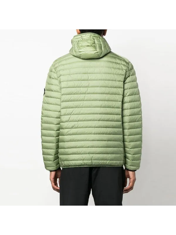 Куртка logo patch zipped down jacket 'green' Stone Island — изображение 2 из 3, зеленый