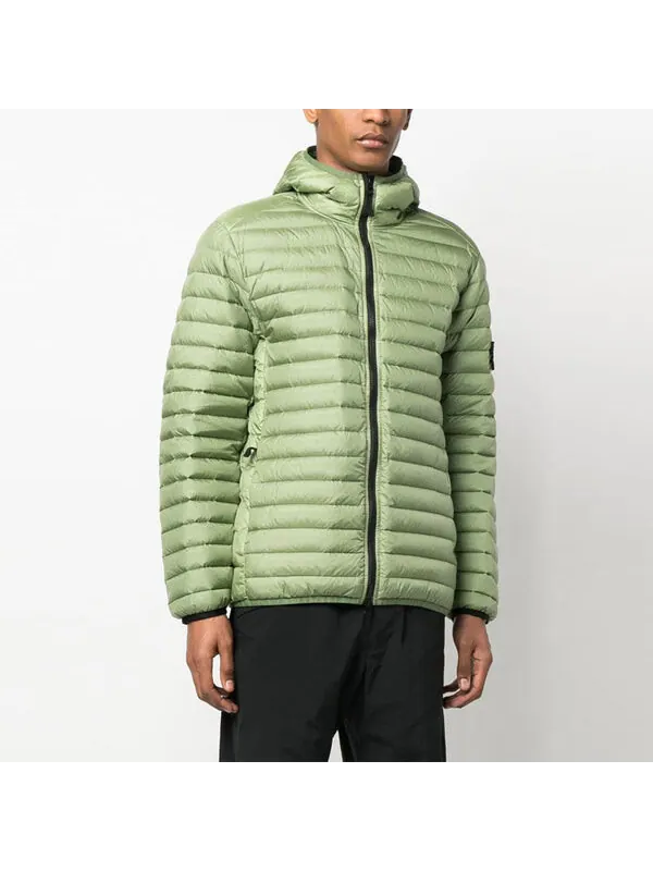 Куртка logo patch zipped down jacket 'green' Stone Island — изображение 3 из 3, зеленый