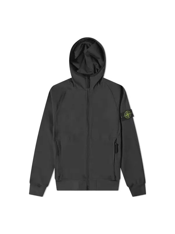 Куртка light soft shell jacket 'black' Stone Island — изображение 1 из 4, черный