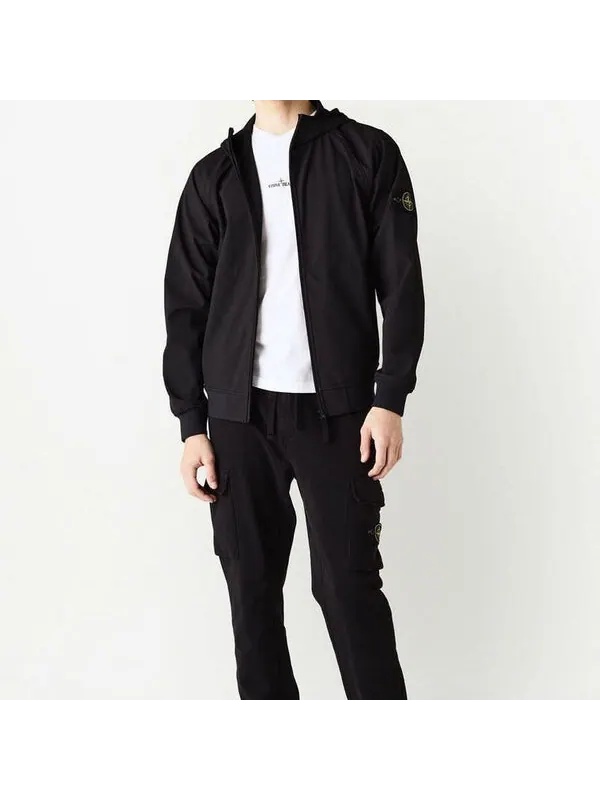 Куртка light soft shell jacket 'black' Stone Island — изображение 4 из 4, черный