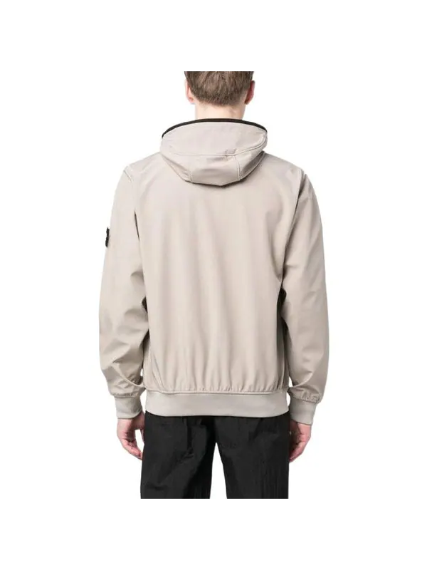 Куртка light soft shell-r hooded jacket 'dove grey' Stone Island — изображение 2 из 3, серый