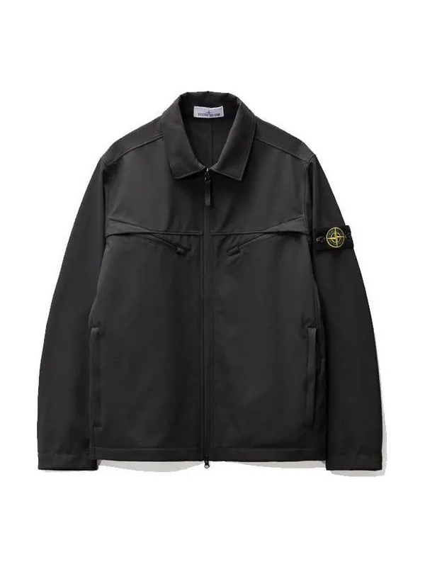 Куртка light soft shell-r jacket 'black' Stone Island — изображение 1 из 4, черный