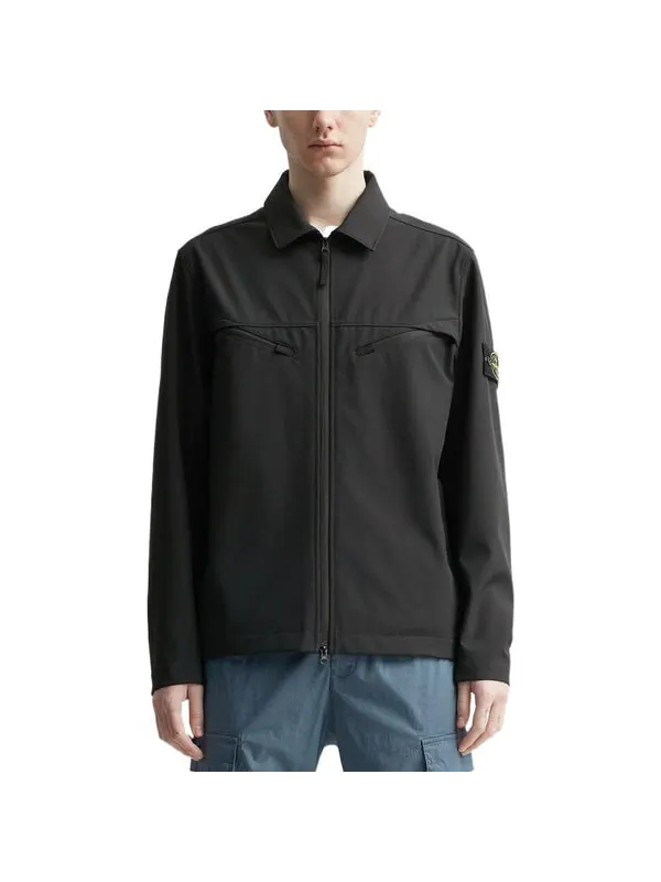 Куртка light soft shell-r jacket 'black' Stone Island — изображение 3 из 4, черный