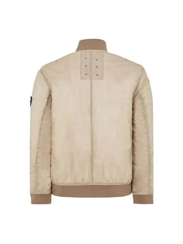 Куртка logo patch zipped bomber jacket 'dove grey' Stone Island — изображение 2 из 2, серый