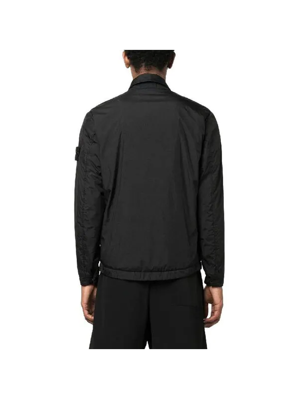 Куртка padded crinkle reps nylon shirt jacket 'black' Stone Island — изображение 2 из 3, черный