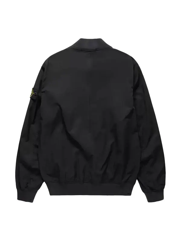 Куртка logo patch zip up bomber jacket 'black' Stone Island — изображение 2 из 2, черный