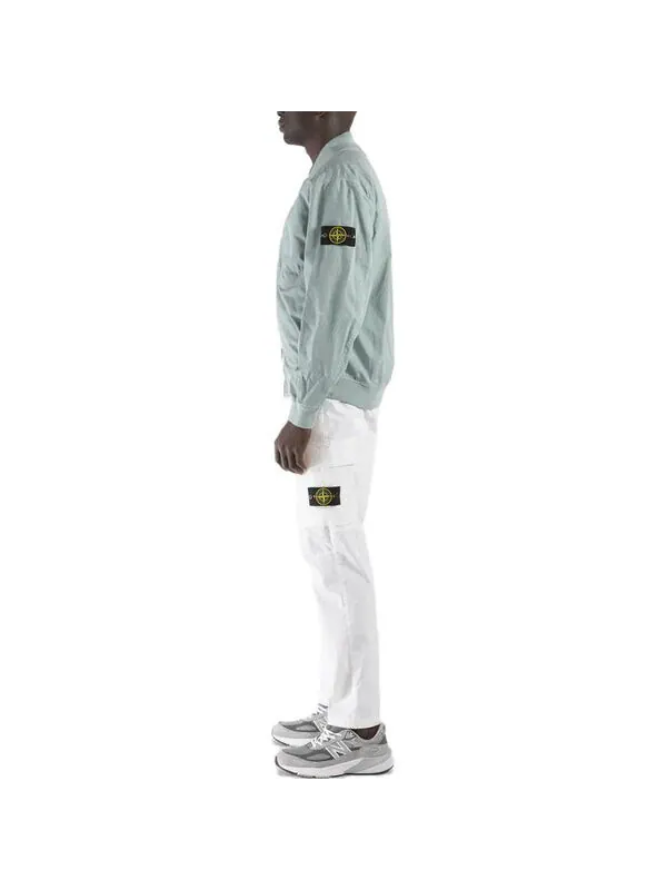 Куртка cupro cotton twill bomber jacket 'sky blue' Stone Island — изображение 4 из 4, синий