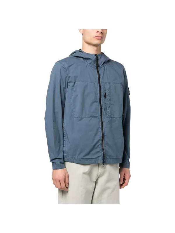 Куртка twill stretch tc hooded jacket 'dark blue' Stone Island — изображение 3 из 3, синий