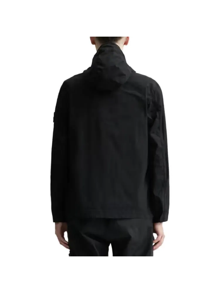 Куртка STONE ISLAND Supima Cotton Twill Stretch Hooded Jacket 'Black' — изображение 4 из 4, черный