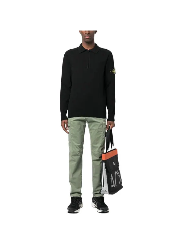 Свитер patch sweater 'black' Stone Island — изображение 2 из 4, черный