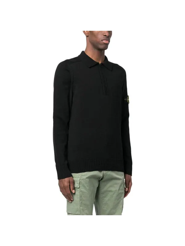 Свитер patch sweater 'black' Stone Island — изображение 4 из 4, черный