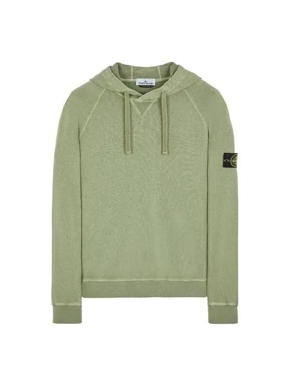 Толстовка waffen patch hoodie 'green' Stone Island — изображение 1 из 2, зеленый