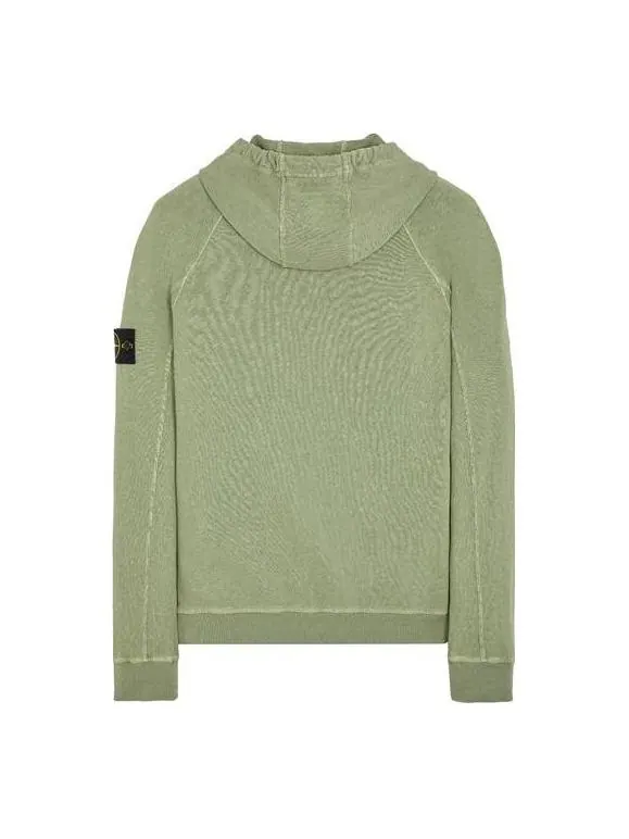 Толстовка waffen patch hoodie 'green' Stone Island — изображение 2 из 2, зеленый