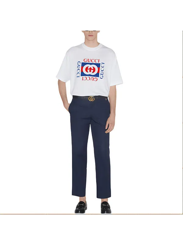 Футболка Gucci Cotton Jersey T-Shirt with Print — изображение 2 из 4, белый