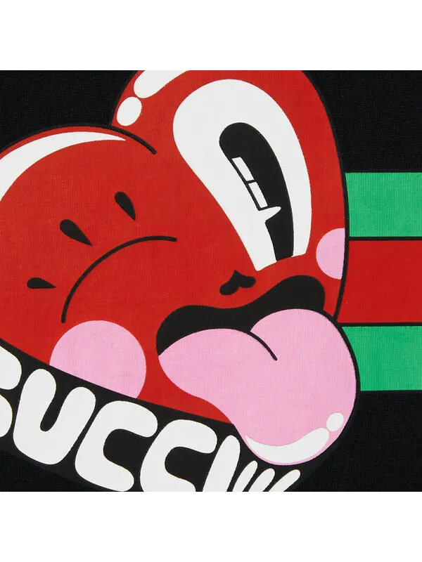 Футболка Gucci graphic cotton t-shirt 'black' — изображение 2 из 4, черный