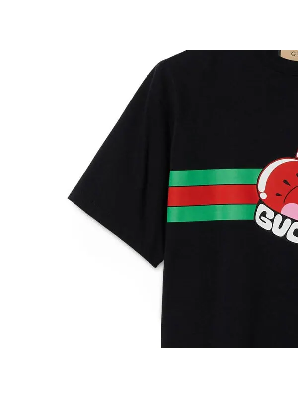 Футболка Gucci graphic cotton t-shirt 'black' — изображение 4 из 4, черный