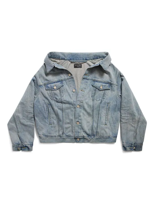 Куртка off shoulder jacket 'light blue' Balenciaga — изображение 1 из 2, светлый синий