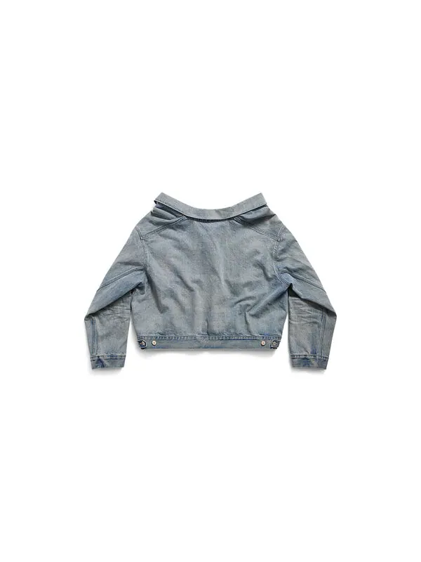 Куртка off shoulder jacket 'light blue' Balenciaga — изображение 2 из 2, светлый синий