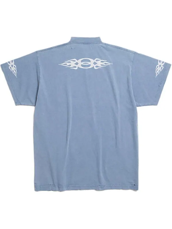 Футболка burning unity t-shirt oversized 'light blue' Balenciaga — изображение 2 из 4, светлый синий