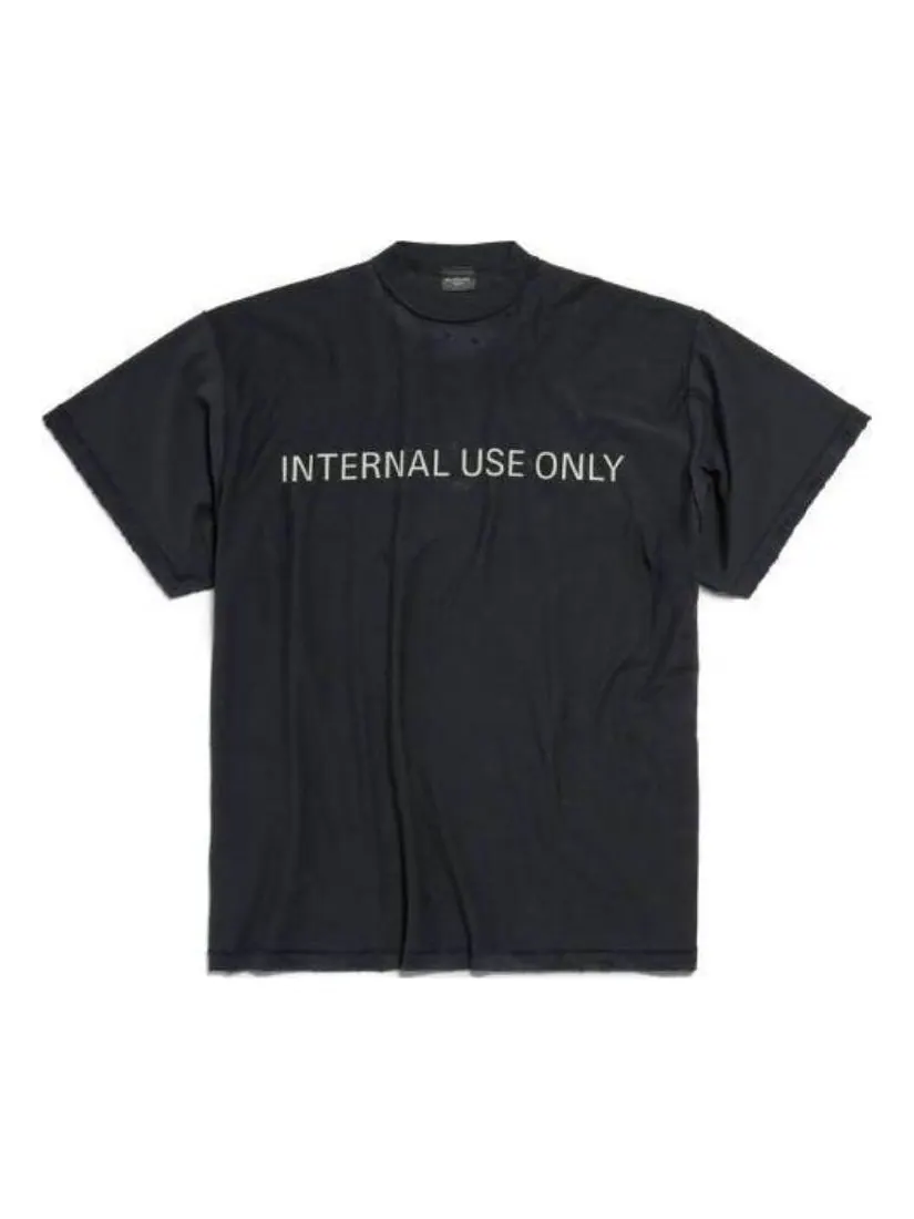 Футболка Balenciaga Internal Use Only Inside-out T-shirt 'Black' — изображение 1 из 2, черный