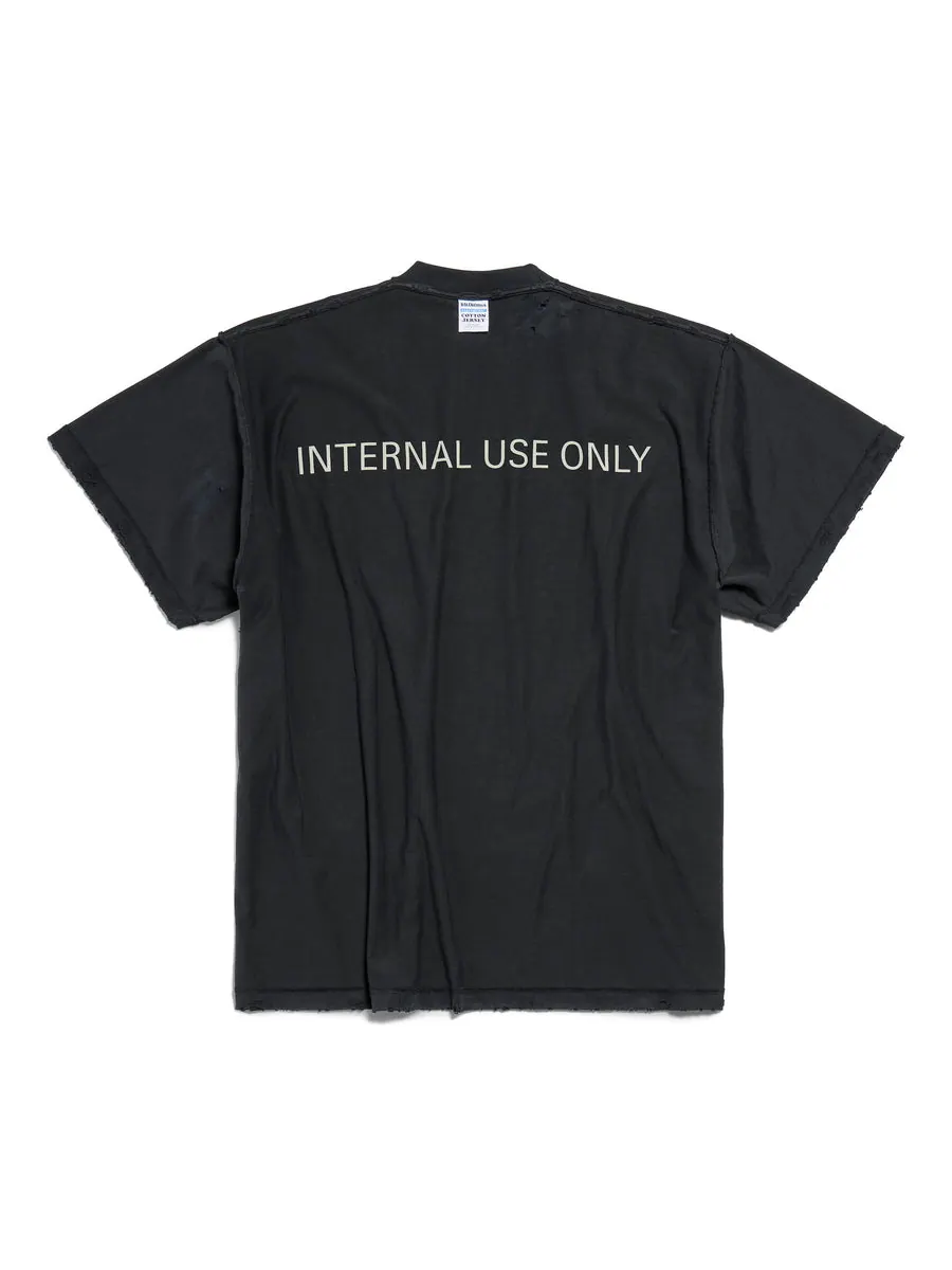 Футболка Balenciaga Internal Use Only Inside-out T-shirt 'Black' — изображение 2 из 2, черный