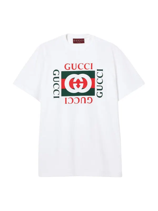 Футболка Gucci Cotton Jersey Print, классический крой — изображение 1 из 4, белый