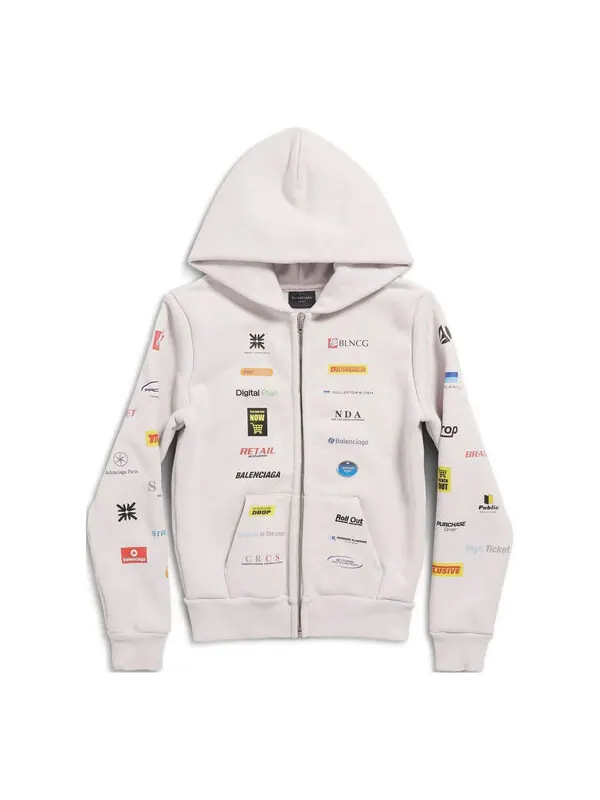 Толстовка business english zip-up hoodie 'off white' Balenciaga — изображение 1 из 4, белый