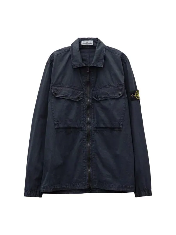Куртка old effect overshirt 'navy blue' Stone Island — изображение 1 из 4, темно-синий