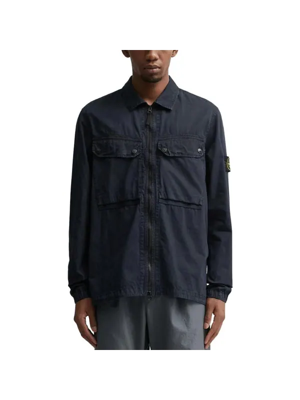 Куртка old effect overshirt 'navy blue' Stone Island — изображение 3 из 4, темно-синий