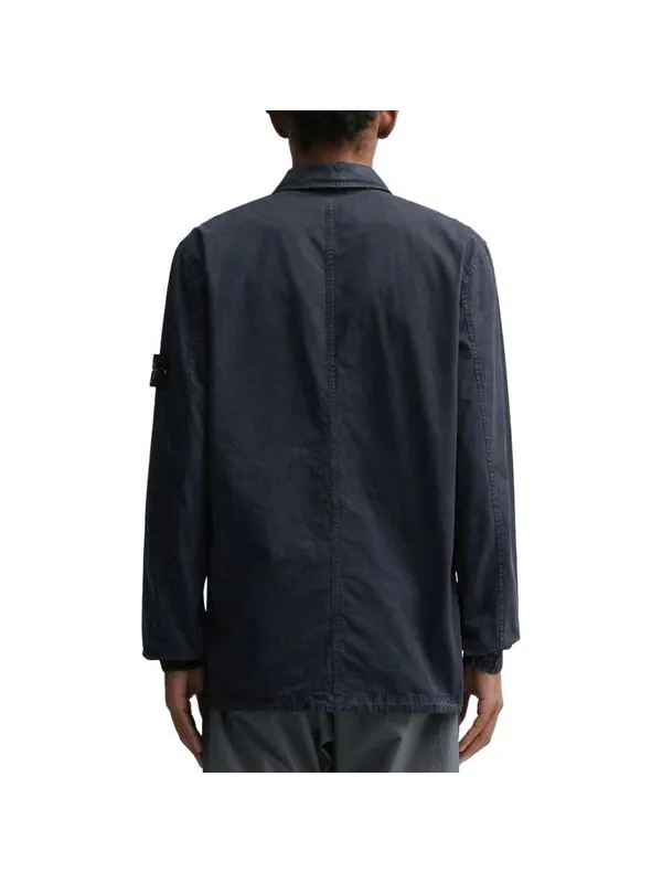 Куртка old effect overshirt 'navy blue' Stone Island — изображение 4 из 4, темно-синий