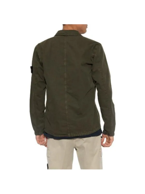 Куртка overshirt 'olive' Stone Island — изображение 2 из 3, оливковый