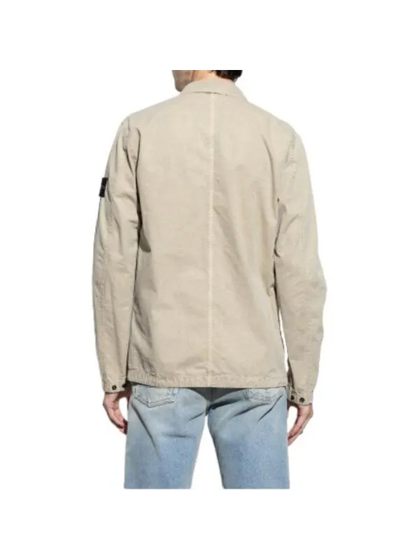 Рубашка overshirt 'cream' Stone Island — изображение 4 из 4, бежевый