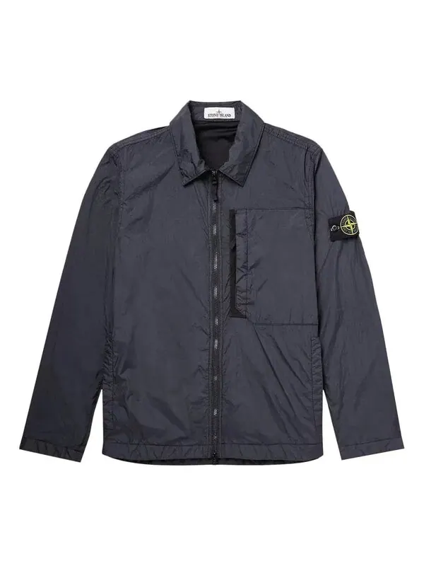 Куртка compass patch collared zip up jacket 'navy' Stone Island — изображение 1 из 2, темно-синий
