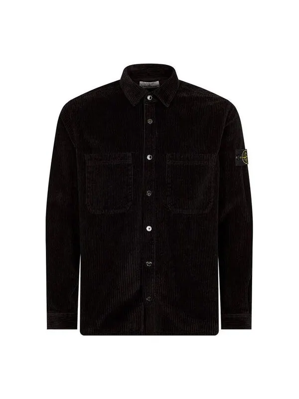 Рубашка corduroy 400tc overshirt 'black' Stone Island — изображение 1 из 2, черный