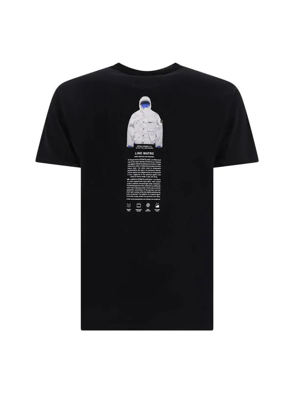 Футболка logo t-shirt 'black' Stone Island — изображение 2 из 2, черный