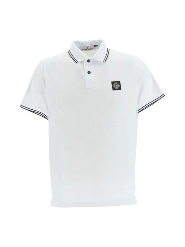 Рубашка поло polo shirt 'white' Stone Island — изображение 1 из 2, белый