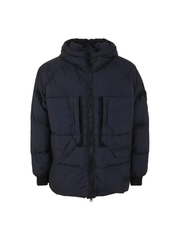 Куртка zip-up puffer jacket 'navy' Stone Island — изображение 1 из 2, темно-синий
