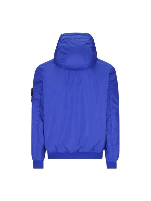 Куртка logo patch hooded track jacket 'blue' Stone Island — изображение 2 из 2, синий