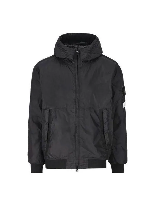 Куртка garment dyed crinkle reps ny jacket 'black' Stone Island — изображение 1 из 4, черный