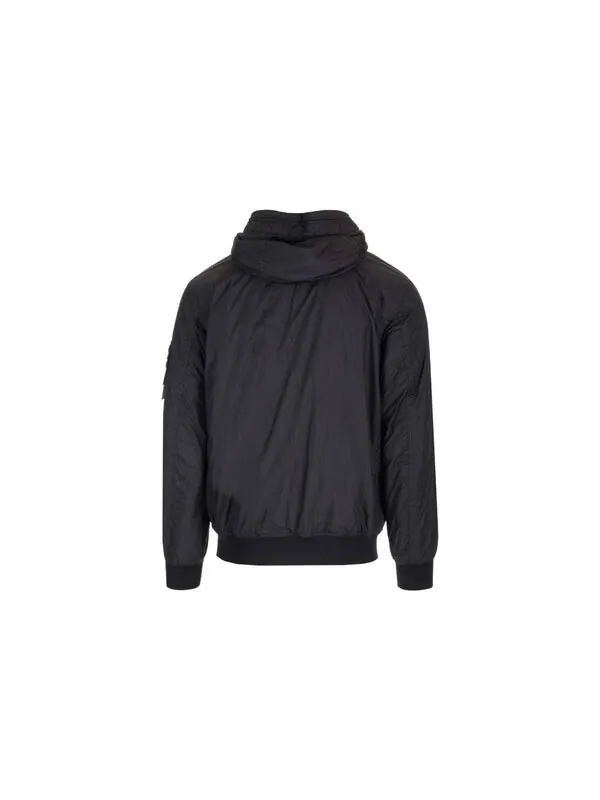 Куртка garment dyed crinkle reps ny jacket 'black' Stone Island — изображение 2 из 4, черный