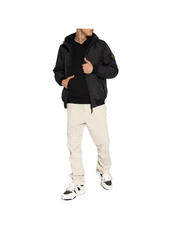 Куртка garment dyed crinkle reps ny jacket 'black' Stone Island — изображение 4 из 4, черный